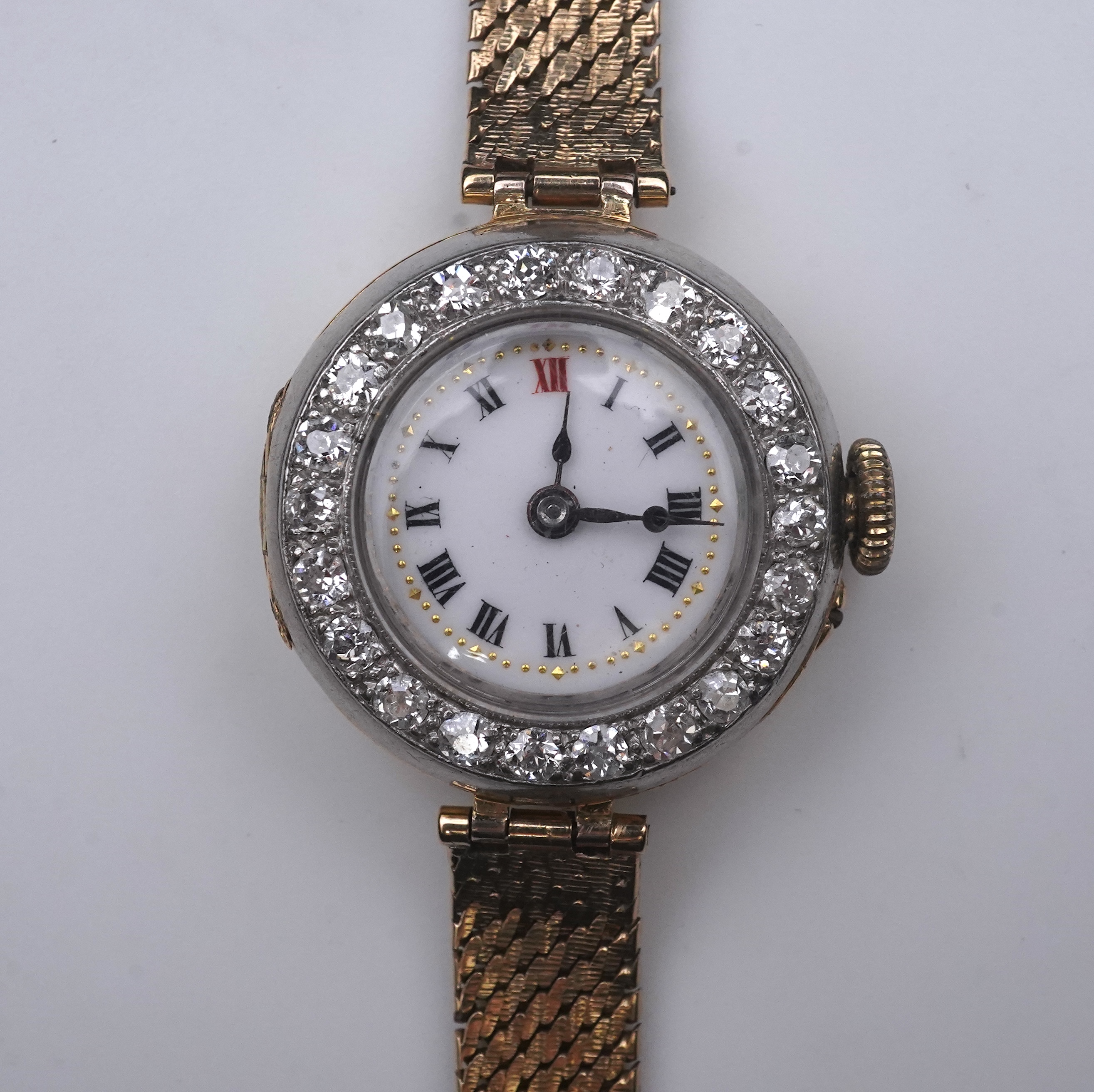 A lady's 9ct gold and diamond cocktail watch, early 20th century and later